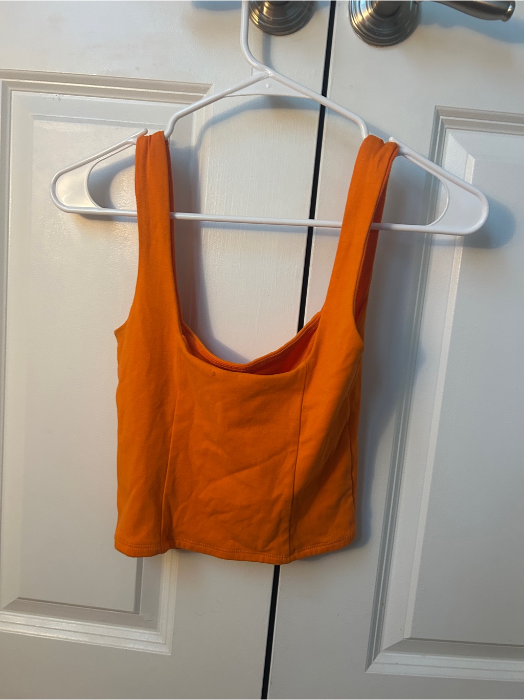 Women's Bright Orange Scoop Crop Tank Top